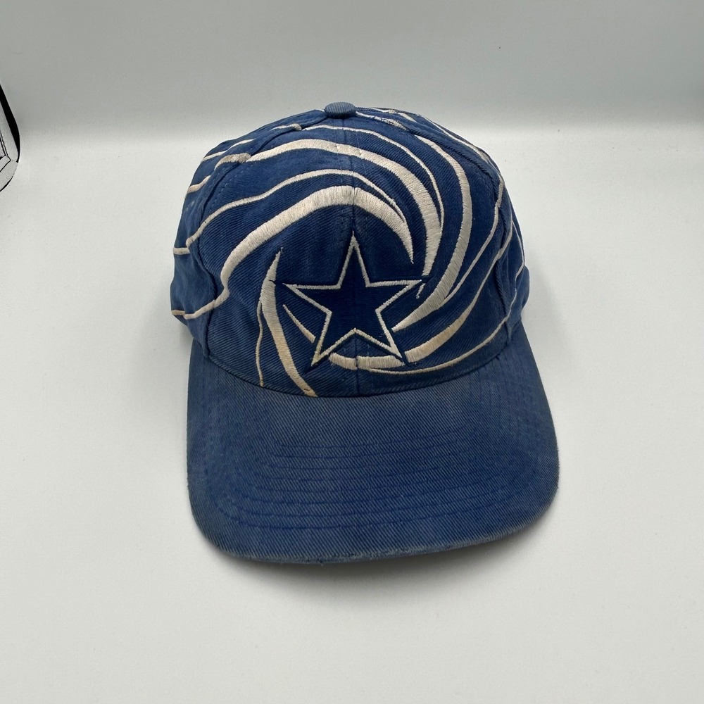 Drew Pearson Dallas Cowboys Hat Mens OSFA Blue Vintage Swirl Star Snapback